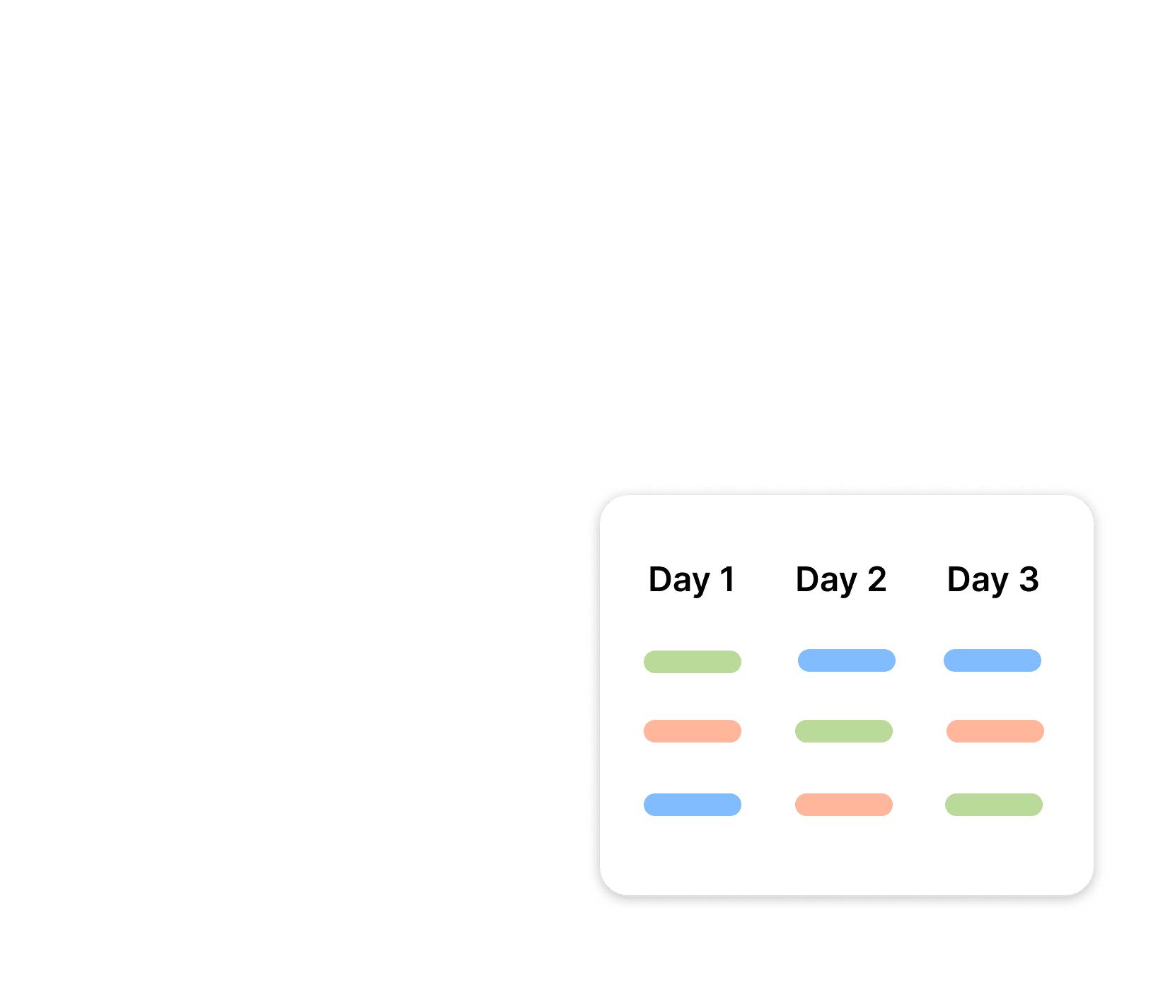 Demonstrate how Travous is going to show your schedule day by day on the web platform.