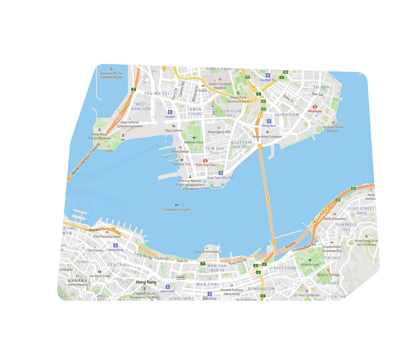 A map view that is captured from Travous web platform that helps people to plan their trips.