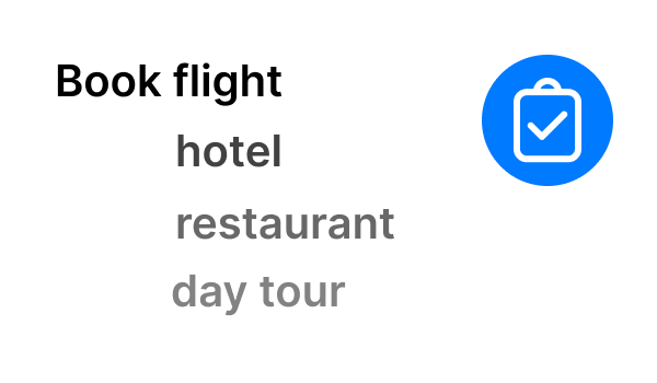 Demonstrate that Travous can keep track on your travel booking, for example flight, hotel, restaurant and day tour.